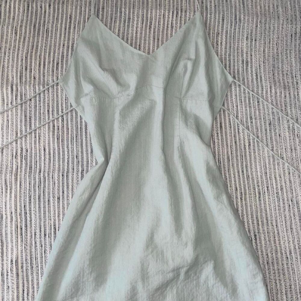 Unbranded Women's Green and White Dress
